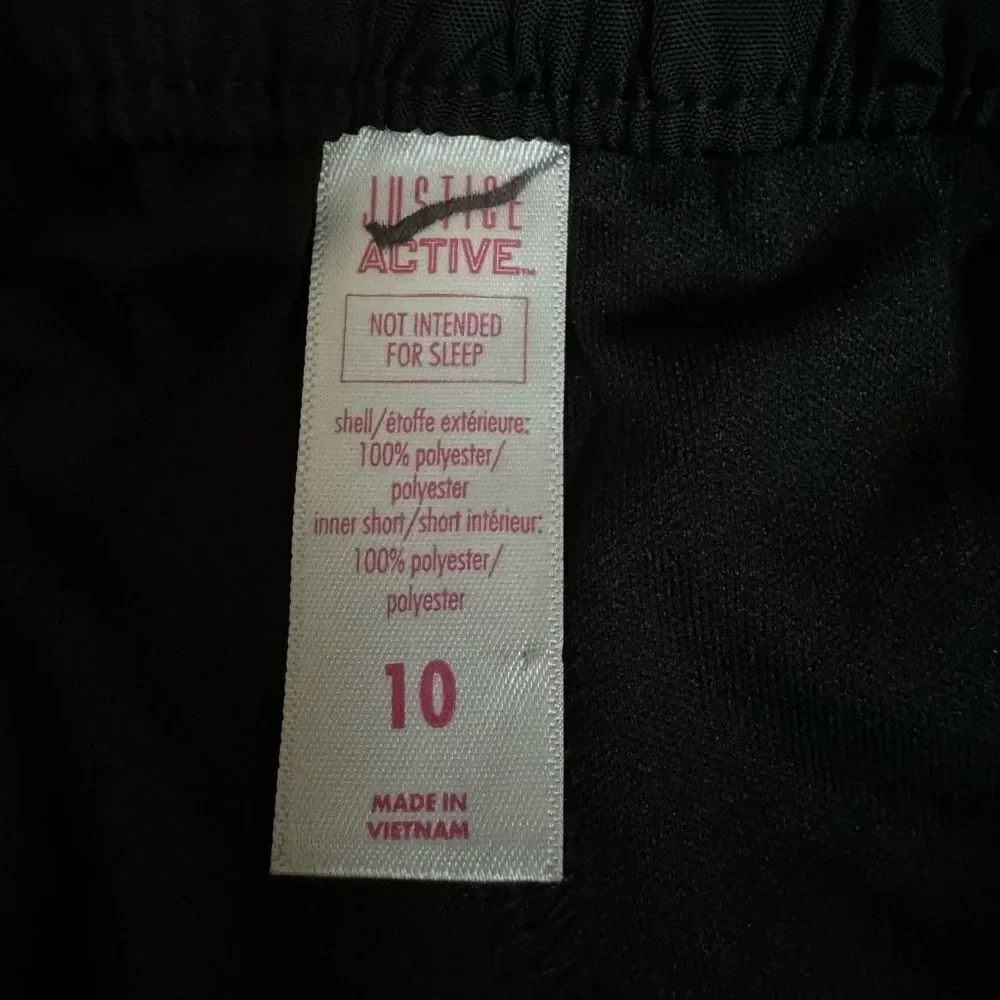 Justice Girls Black Skirt Built In Shorts Pull On size 10 NWOT